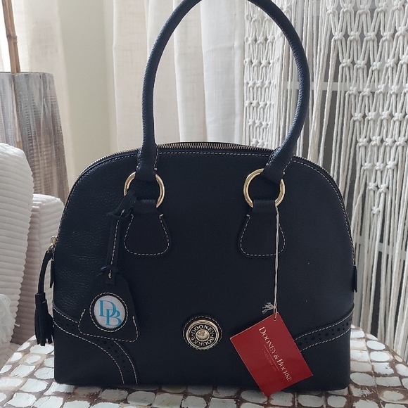 Dooney & Bourke Handbags - Dooney & Bourke Black Satchel with Gold Accents NWT